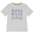 Boys Grey Logo T-Shirt, 5, hi-res