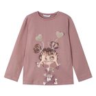 Girls Pink Long Sleeve Top, 1, hi-res
