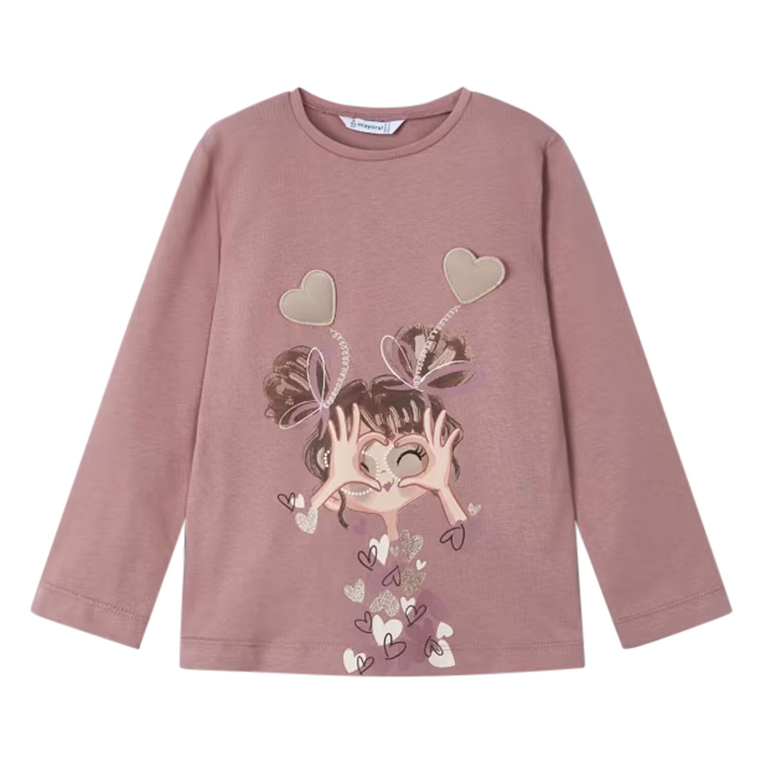 Girls Pink Long Sleeve Top, 1, hi-res