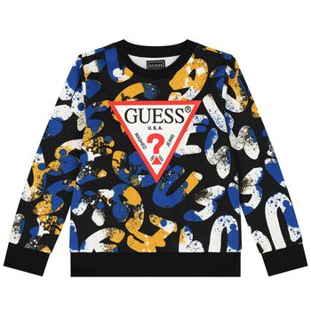 Guess Boys Black Logo Sweatshirt, 1 Boys Black Logo Sweatshirt