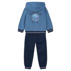 Boys Blue & Navy Blue Basketball Tracksuit, 1, hi-res