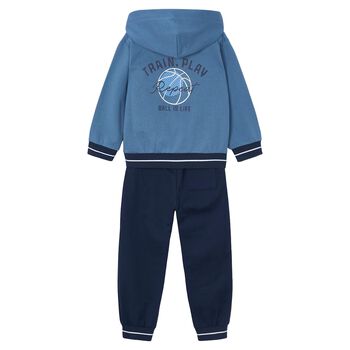 Boys Blue & Navy Blue Basketball Tracksuit