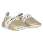 Baby Girls Gold Logo Pre Walker Shoes, 1, hi-res