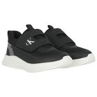 Black Mesh Logo Trainers, 1, hi-res