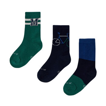 Boys Multi-Colored Socks ( 3-Pack )
