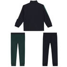 Boys Navy & Green Logo Tracksuit, 1, hi-res