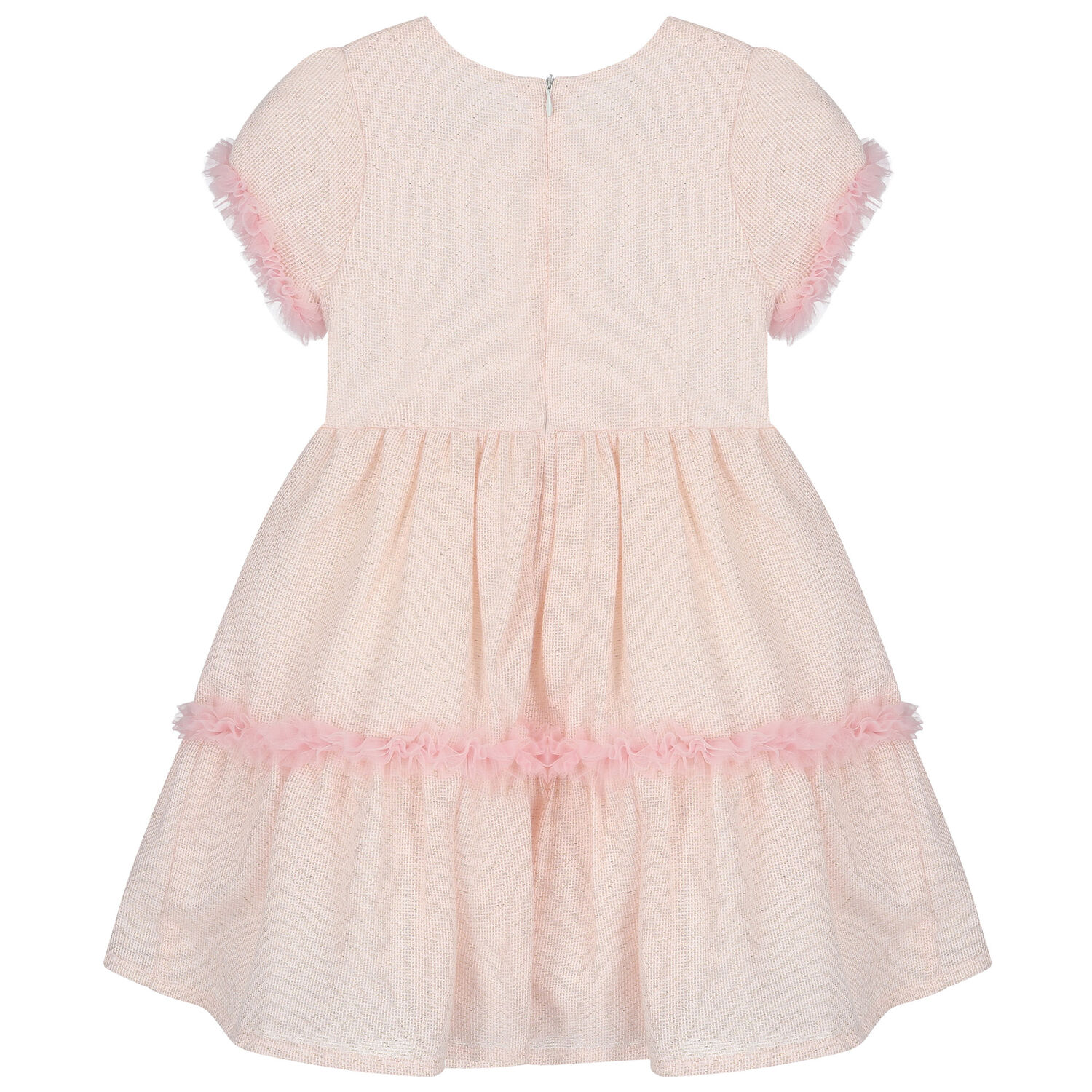 Girls Pink & Gold Bow Dress, 1, hi-res image number null