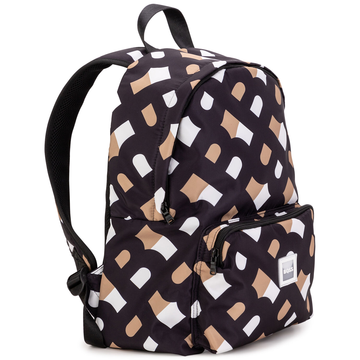 حقيبة ظهر بالشعار باللون الاسود, 1, hi-res