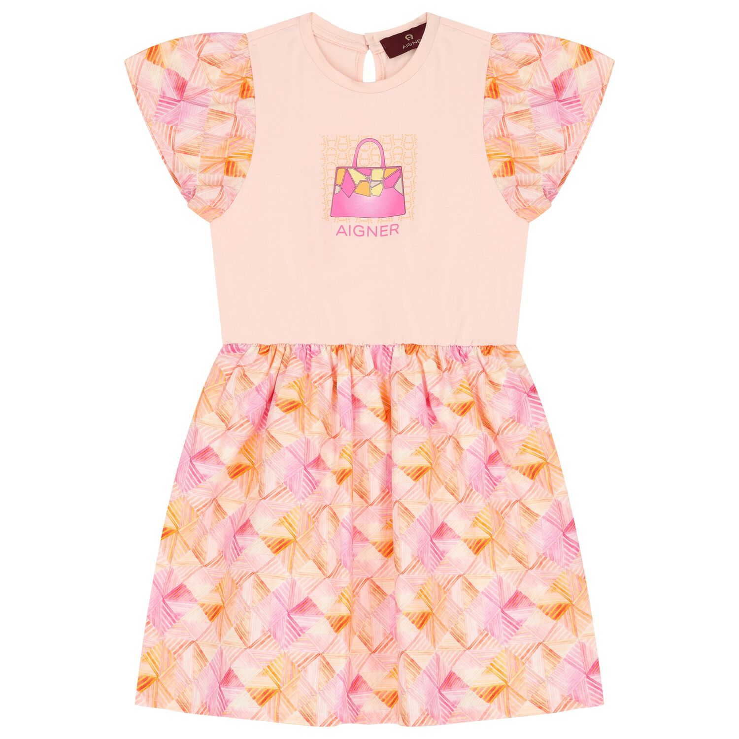 Girls Pink Logo Bag Dress, 1, hi-res image number null