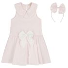 Girls Pink Bow Dress & Headband Set, 1, hi-res