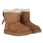 Younger Girls Chestnut Brown Mini Bailey Bow II Suede Boots, 2, hi-res