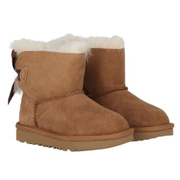 Younger Girls Chestnut Brown Mini Bailey Bow II Suede Boots