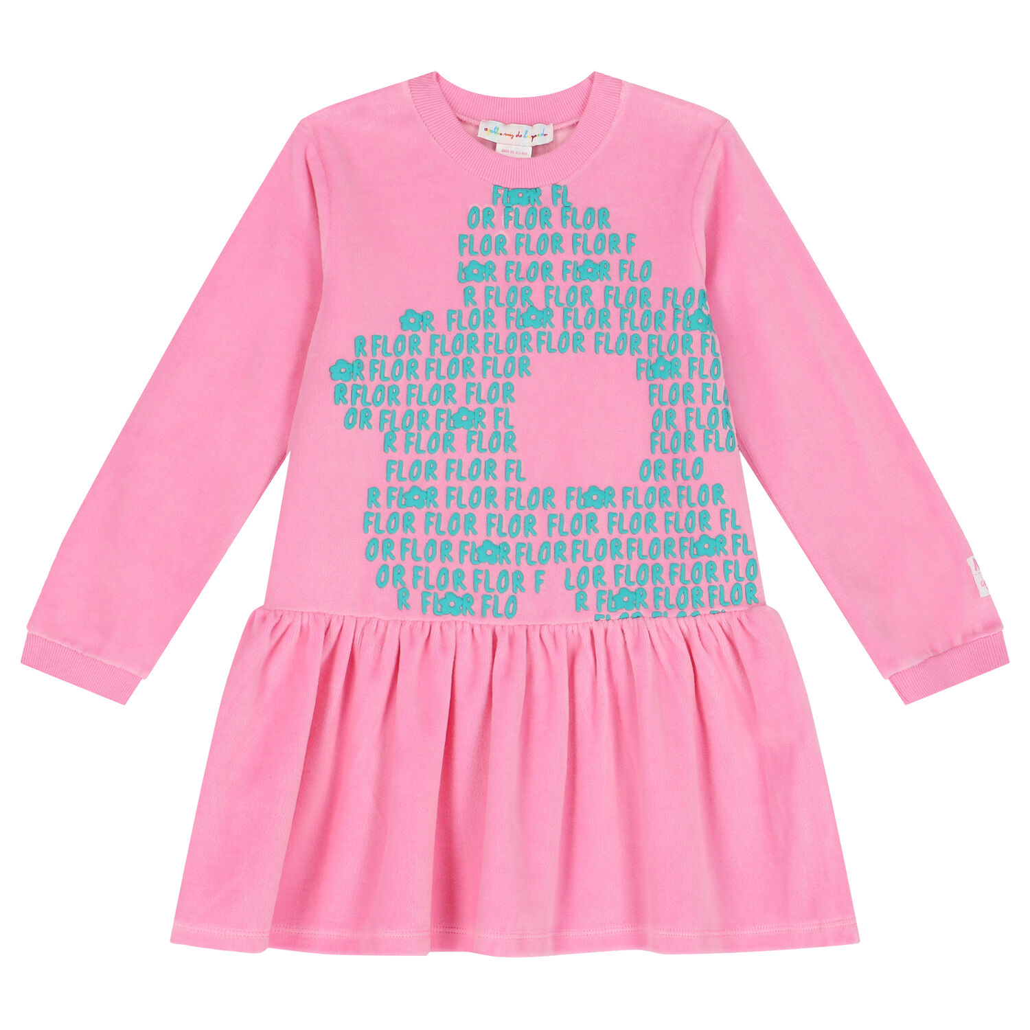 طقم فستان بنات باللون الزهرى والأخضر, 1, hi-res