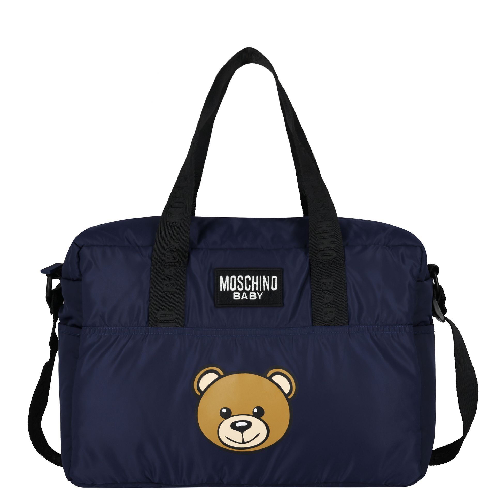 Moschino Navy Blue Teddy Bear Logo Baby Changing Bag Junior Couture UAE
