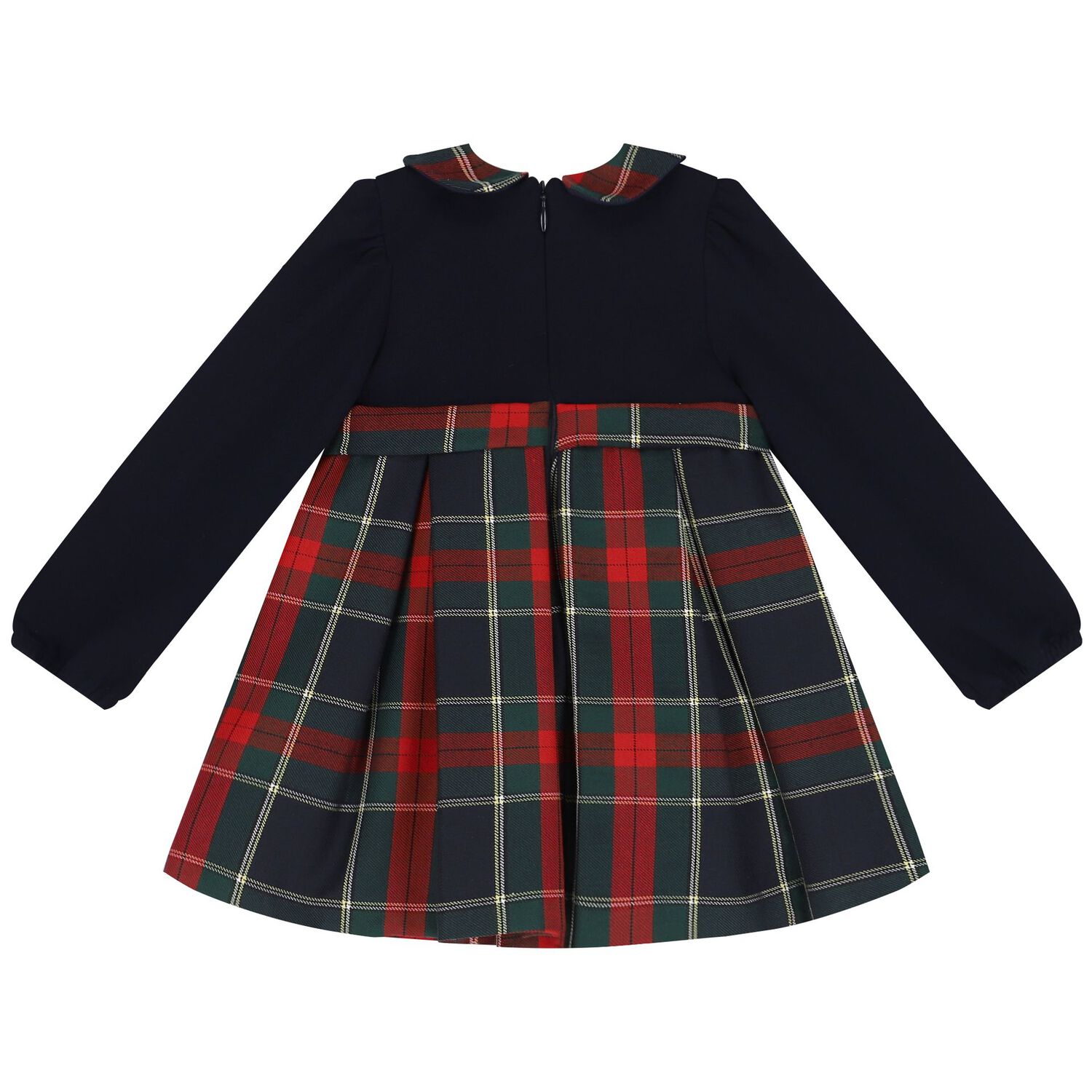 فستان بنات باللون الكحلي و الاحمر , 1, hi-res