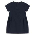 Younger Girls Navy Blue Necklace Logo Dress , 1, hi-res