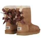 Girls Beige Bailey Bow II Suede Boots, 2, hi-res