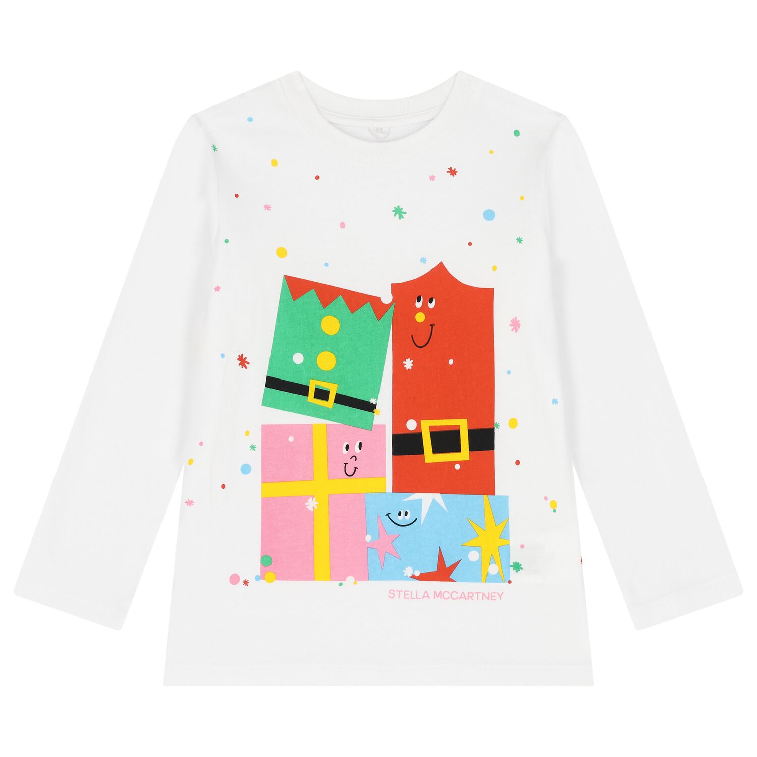 Girls White Gifts Long Sleeve Top, 1, hi-res
