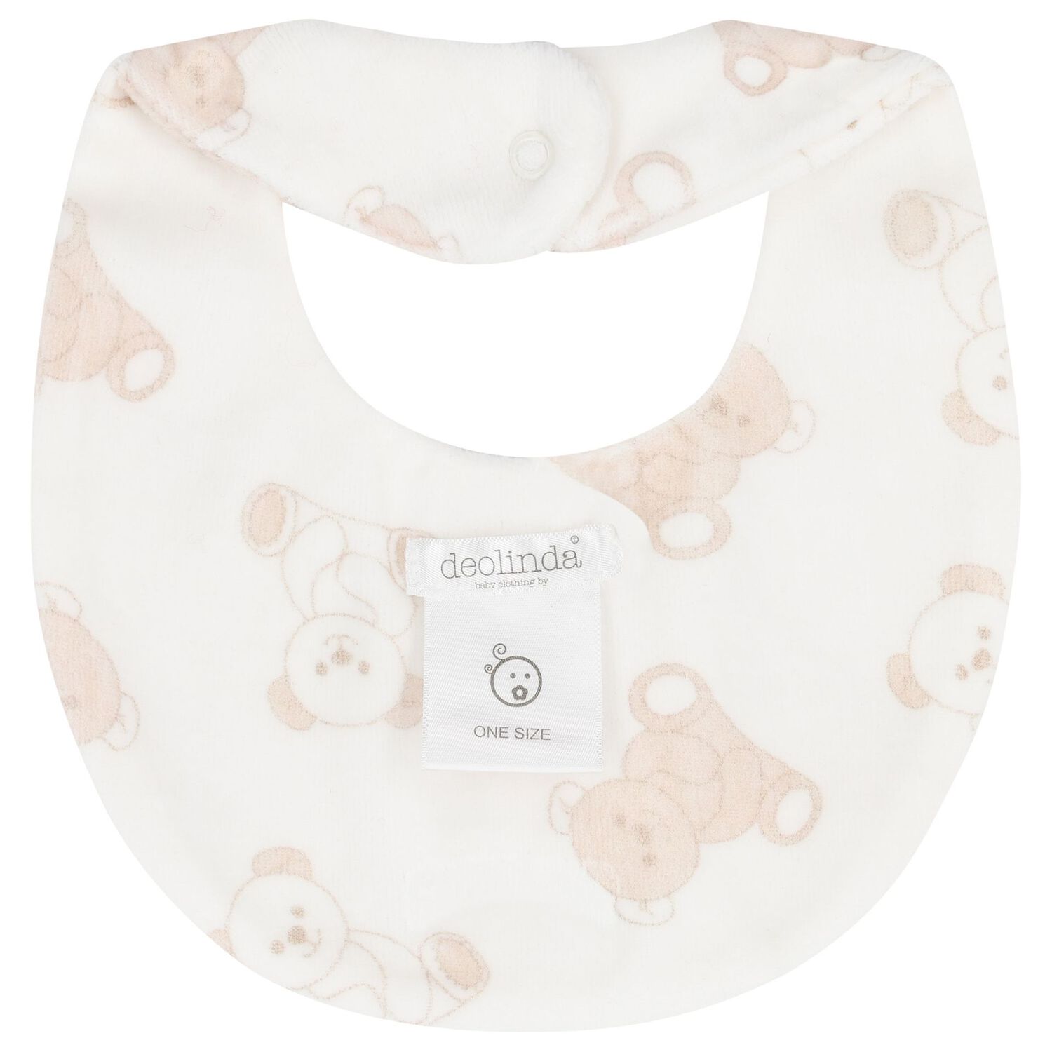 Ivory & Beige Teddy Bear Baby Bib, 1, hi-res