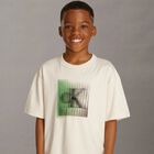 Boys Beige Logo T-Shirt, 2, hi-res