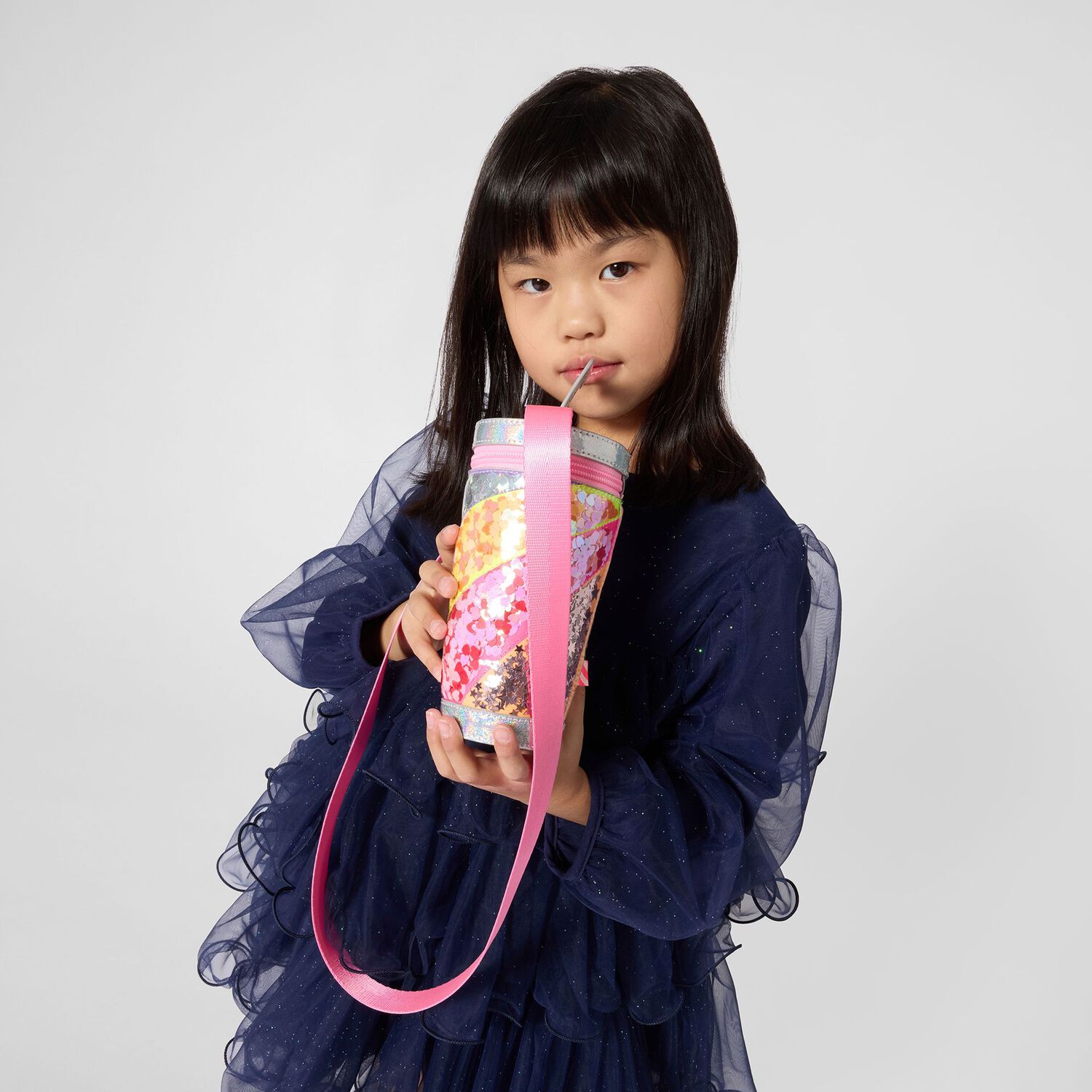Girls Multi-Coloured Embellished Drink-Cup Hand Bag ( 17.5cm ), 1, hi-res
