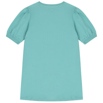 Girls Green Logo Bag Dress