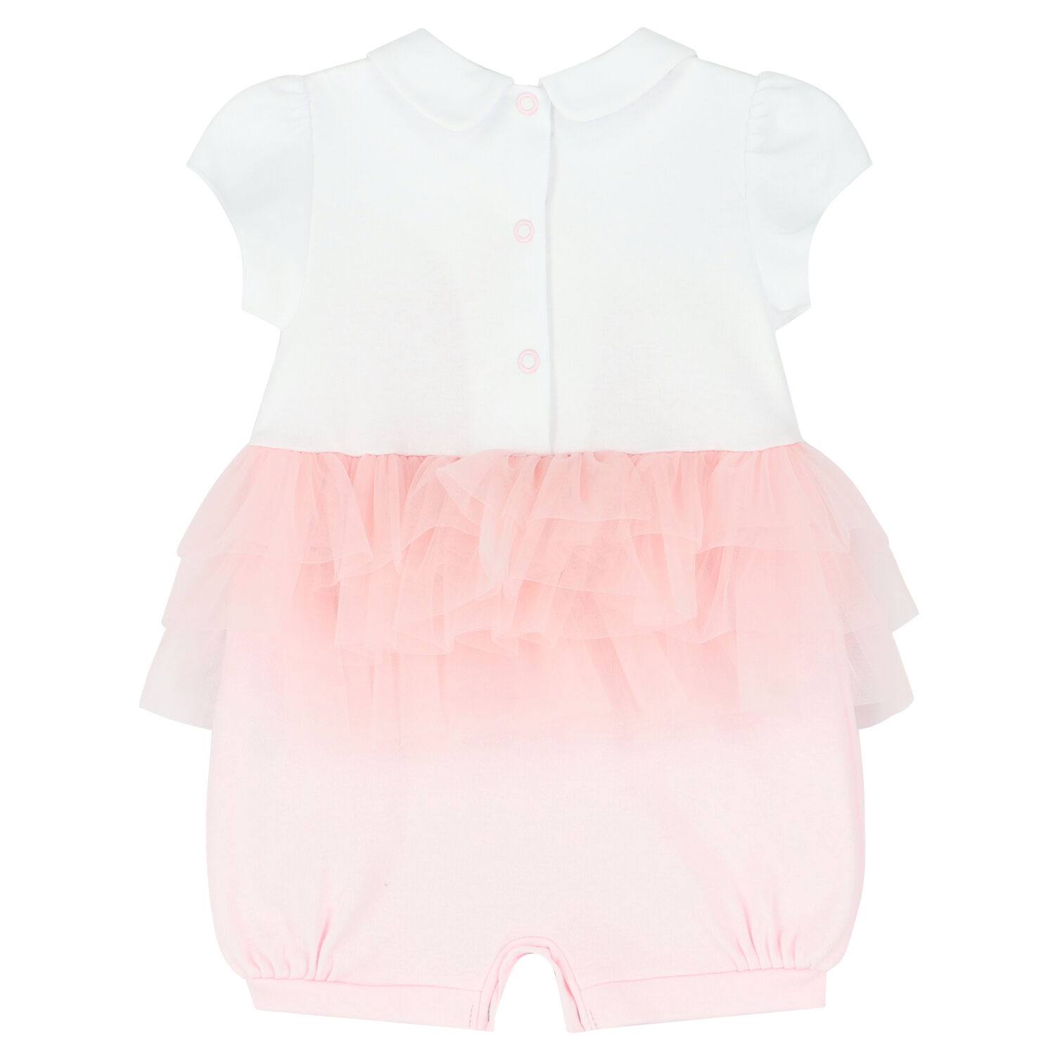 Baby Girls White & Pink Floral Romper, 1, hi-res image number null