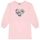 Girls Pink Bow Logo Dress, 1, hi-res