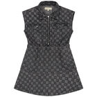 فستان بنات جينز مينى-مى بالشعار باللون الرمادى, 1, hi-res