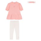 طقم ليجنز بشعار باللون   وردي وأبيض للفتيات, 1, hi-res