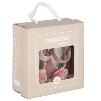 Baby Girls Pink Flower Pre Walker Shoes