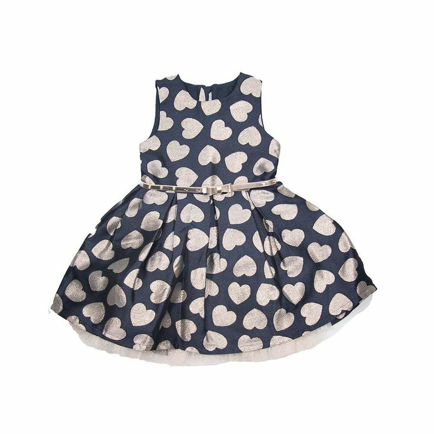 Girls Navy & Gold Special Occasions Dress, 1, hi-res image number null