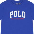 تيشيرت أولاد بالشعار باللون الأزرق, 1, hi-res