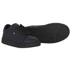 Boys Black Logo Trainers, 1, hi-res