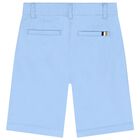 Boys Pale Blue Chino Shorts, 2, hi-res
