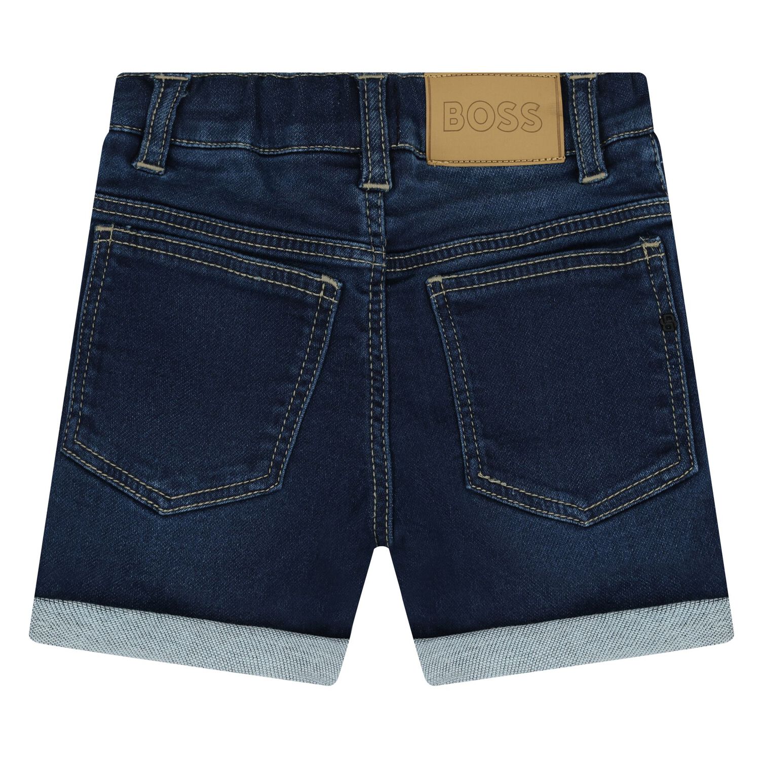 Younger Boys Blue Denim Shorts, 1, hi-res