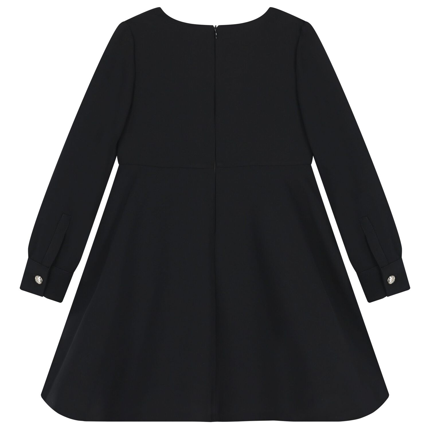 فستان بناتي أسود مزين بفيونكة من الماس, 1, hi-res