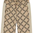 Girls Beige Logo Joggers, 1, hi-res