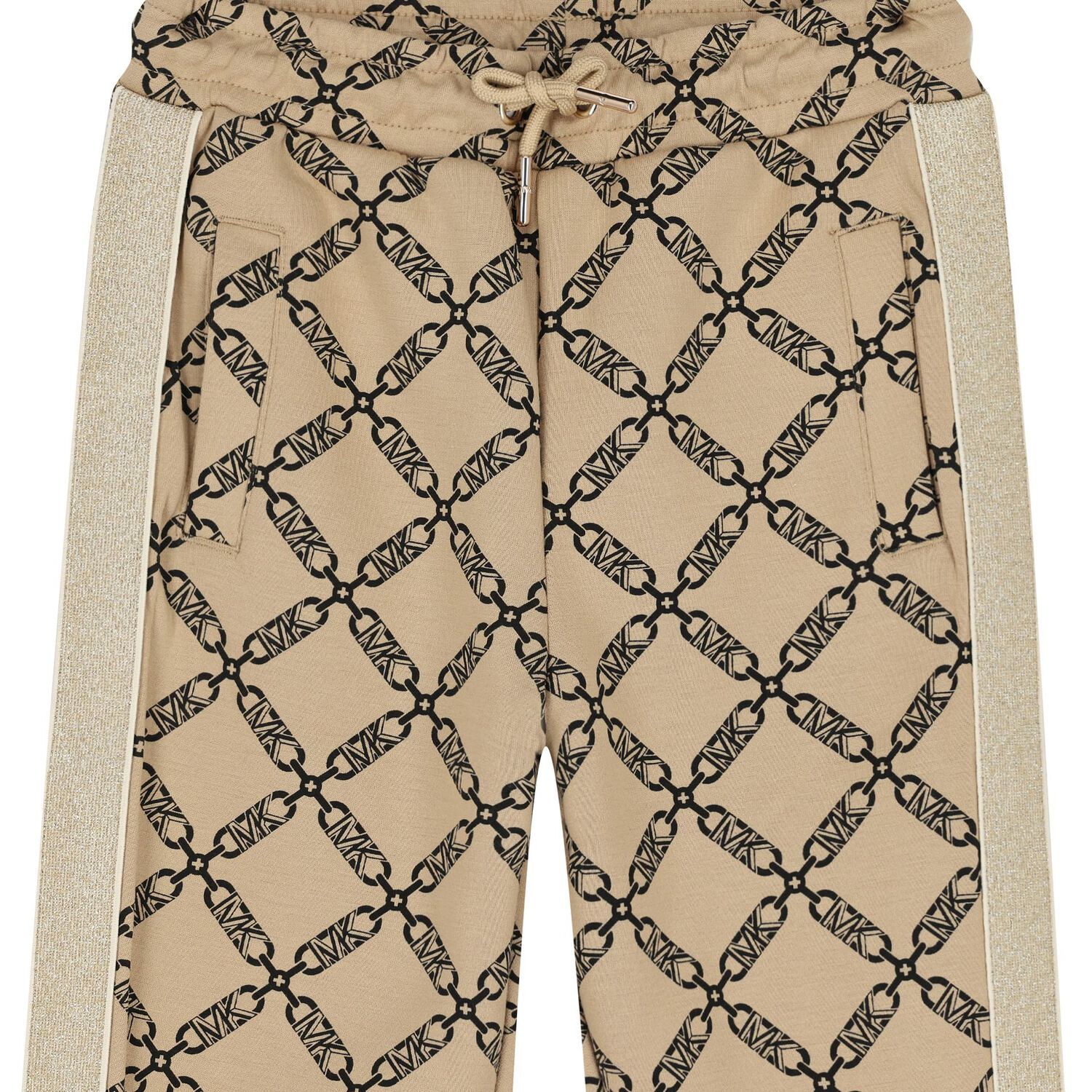 Girls Beige Logo Joggers, 1, hi-res image number null