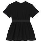 Girls Black Logo Dress, 1, hi-res