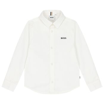 Boys White Logo Shirt