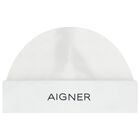 Baby Boys White & Navy Blue Logo Babygrow Set, 1, hi-res