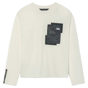 Boys Ivory Long Sleeve Top
