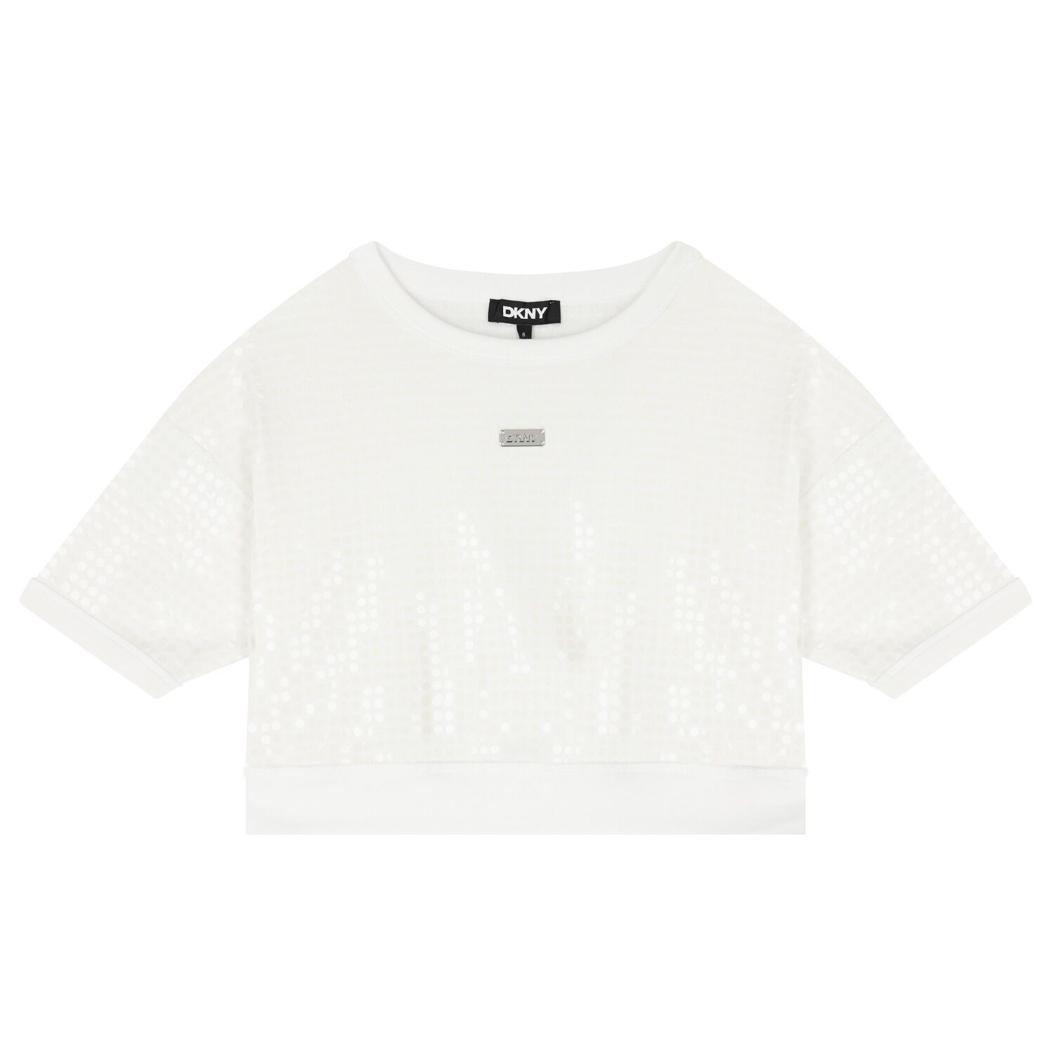 Girls White Sequin Sweatshirt, 1, hi-res image number null