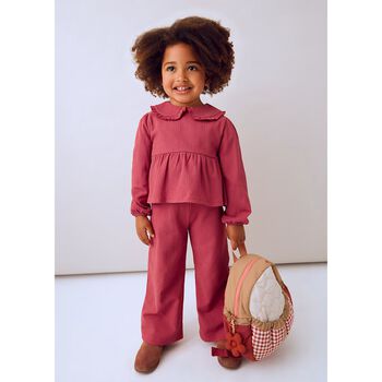Girls Pink Trousers Set