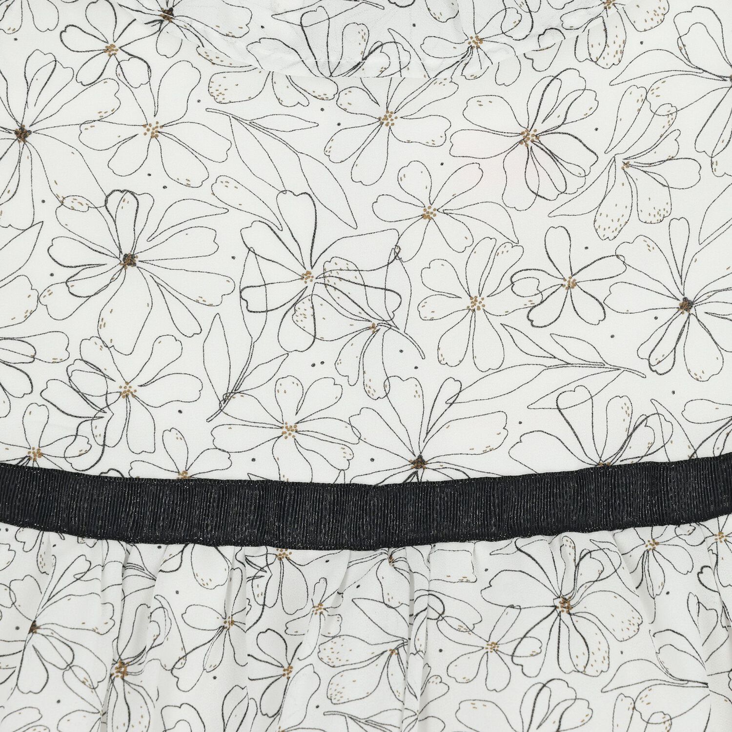 فستان بنات بطبعة الزهور باللون الأبيض, 1, hi-res