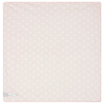 Baby Girls Pink & Ivory Logo Blanket