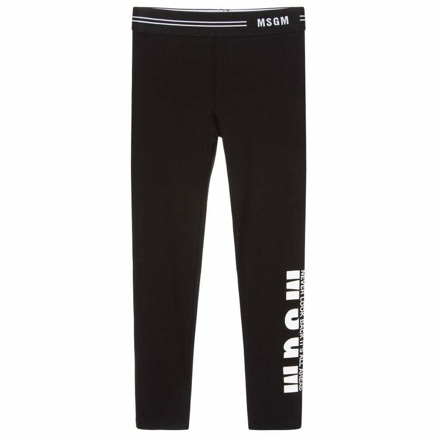 Girls Black Logo Leggings, 1, hi-res image number null