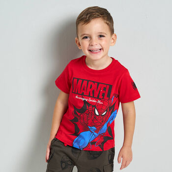 Boys Red Marvel T-Shirt