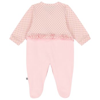 Baby Girls Pink Logo Babygrow